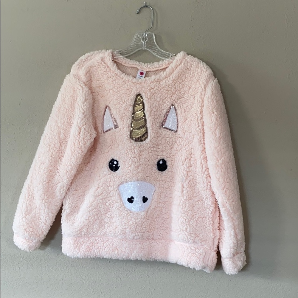 pink fluffy unicorn sweater